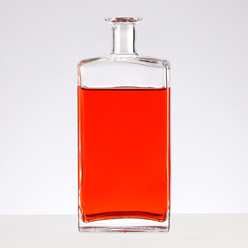 Collar Material Clear Glass 100ml 200ml 375ml Whisky Vodka Bottle with Cork Stopper