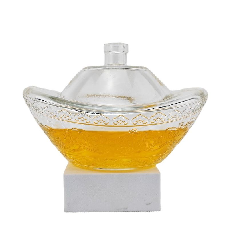 Custom Color Glass Bottle Shipping Ingot Shape for Whiskey Vodka Rum Tequila Gin Spirit