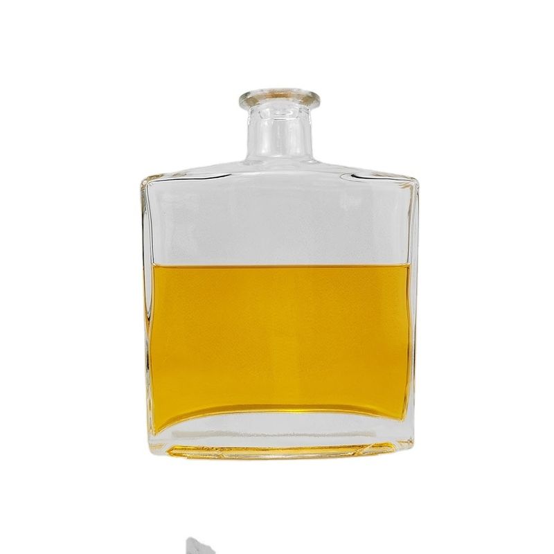 Acceptable Customer's Logo 500ml Clear Square Glass Bottle with Cork Cap