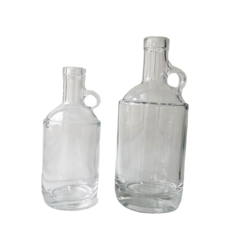 Glass Products 750ml Bottle With Cork For Liquor Vodka Clear Glass Collar