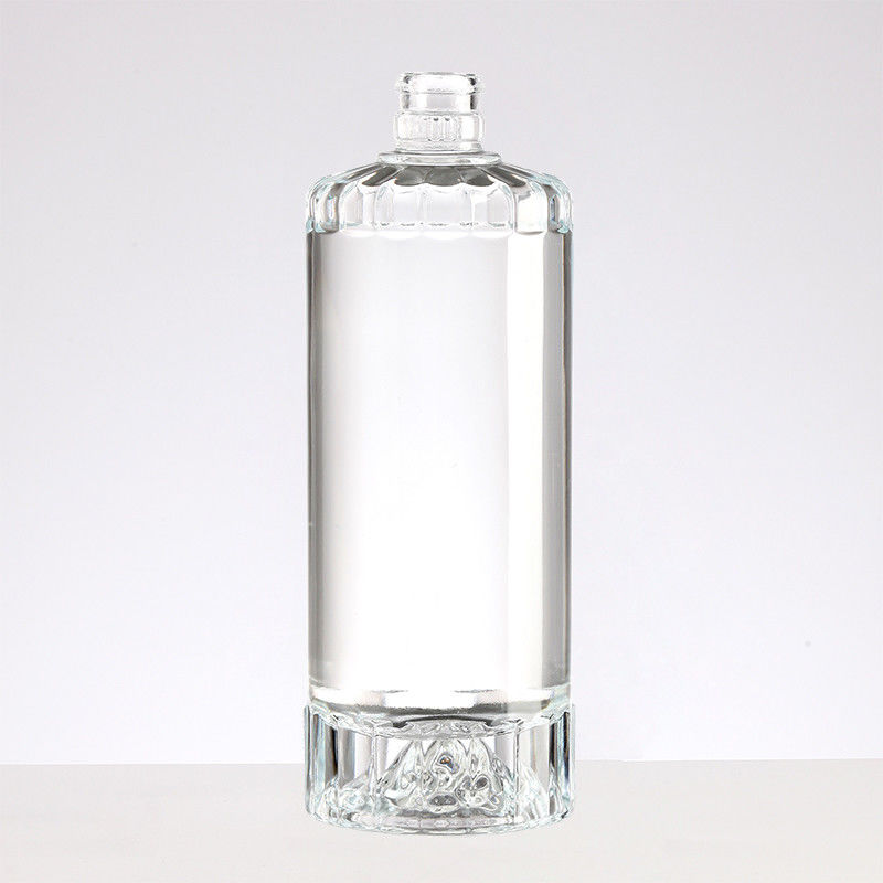 Customized Logo Clear Glass Round Wine Bottle with Short Neck and Thin Mouth Beverage