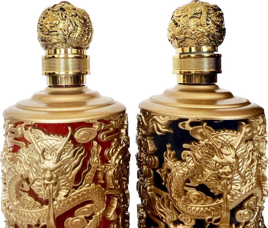 Capacity 200ml/300ml/500ml/750ml/1000ml Glass Bottle with Twelve Zodiac Relief Design